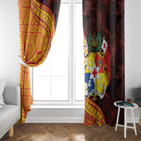 Tonga Culture Window Curtain Ngatu Pattern with Plumeria and Hibiscus LT03 - Polynesian Pride