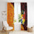 Tonga Culture Window Curtain Ngatu Pattern with Plumeria and Hibiscus