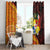 Tonga Culture Window Curtain Ngatu Pattern with Plumeria and Hibiscus