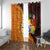 Tonga Culture Window Curtain Ngatu Pattern with Plumeria and Hibiscus