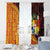 Tonga Culture Window Curtain Ngatu Pattern with Plumeria and Hibiscus