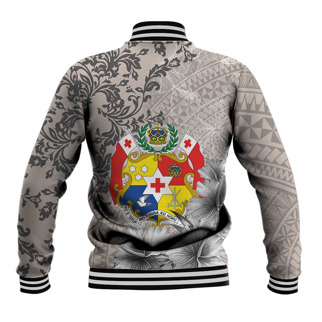 Tonga Culture Baseball Jacket Ngatu Pattern and Blooming Hibiscus LT03 - Polynesian Pride