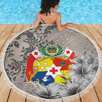 Tonga Culture Beach Blanket Ngatu Pattern and Blooming Hibiscus LT03 - Polynesian Pride