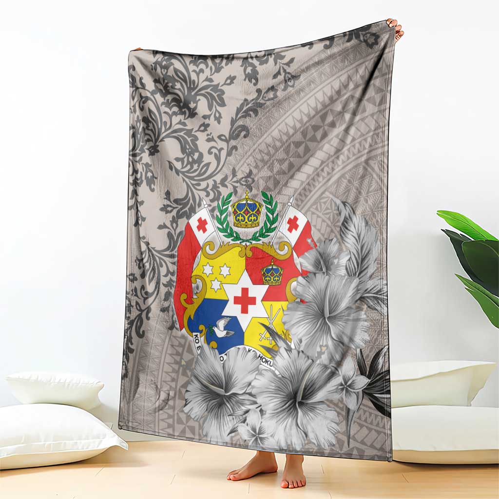 Tonga Culture Blanket Ngatu Pattern and Blooming Hibiscus LT03 - Polynesian Pride
