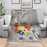 Tonga Culture Blanket Ngatu Pattern and Blooming Hibiscus LT03 - Polynesian Pride