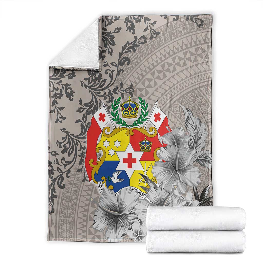 Tonga Culture Blanket Ngatu Pattern and Blooming Hibiscus LT03 - Polynesian Pride