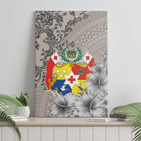 Tonga Culture Canvas Wall Art Ngatu Pattern and Blooming Hibiscus LT03 - Polynesian Pride