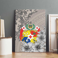 Tonga Culture Canvas Wall Art Ngatu Pattern and Blooming Hibiscus LT03 - Polynesian Pride