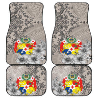 Tonga Culture Car Mats Ngatu Pattern and Blooming Hibiscus LT03 - Polynesian Pride