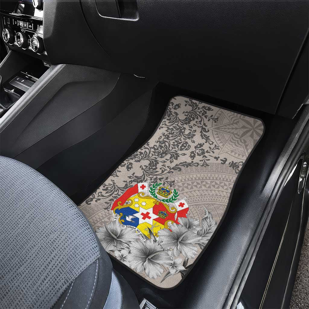 Tonga Culture Car Mats Ngatu Pattern and Blooming Hibiscus LT03 - Polynesian Pride