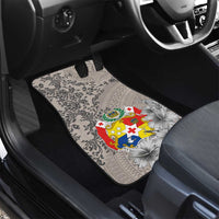 Tonga Culture Car Mats Ngatu Pattern and Blooming Hibiscus LT03 - Polynesian Pride