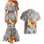 Tonga Culture Couples Matching Mermaid Dress and Hawaiian Shirt Ngatu Pattern and Blooming Hibiscus