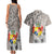 Tonga Culture Couples Matching Tank Maxi Dress and Hawaiian Shirt Ngatu Pattern and Blooming Hibiscus