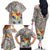 Tonga Culture Family Matching Off The Shoulder Long Sleeve Dress and Hawaiian Shirt Ngatu Pattern and Blooming Hibiscus