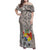 Tonga Culture Family Matching Off Shoulder Maxi Dress and Hawaiian Shirt Ngatu Pattern and Blooming Hibiscus