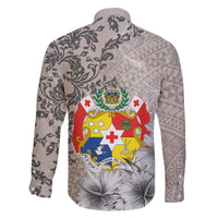 Tonga Culture Family Matching Off Shoulder Short Dress and Hawaiian Shirt Ngatu Pattern and Blooming Hibiscus