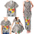 Tonga Culture Family Matching Tank Maxi Dress and Hawaiian Shirt Ngatu Pattern and Blooming Hibiscus