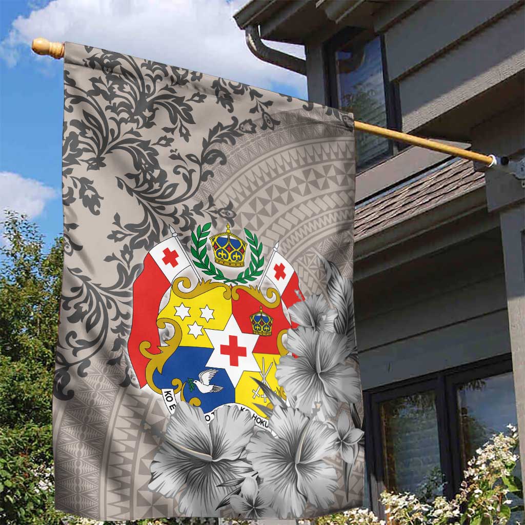 Tonga Culture Garden Flag Ngatu Pattern and Blooming Hibiscus LT03 - Polynesian Pride
