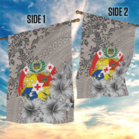 Tonga Culture Garden Flag Ngatu Pattern and Blooming Hibiscus LT03 - Polynesian Pride