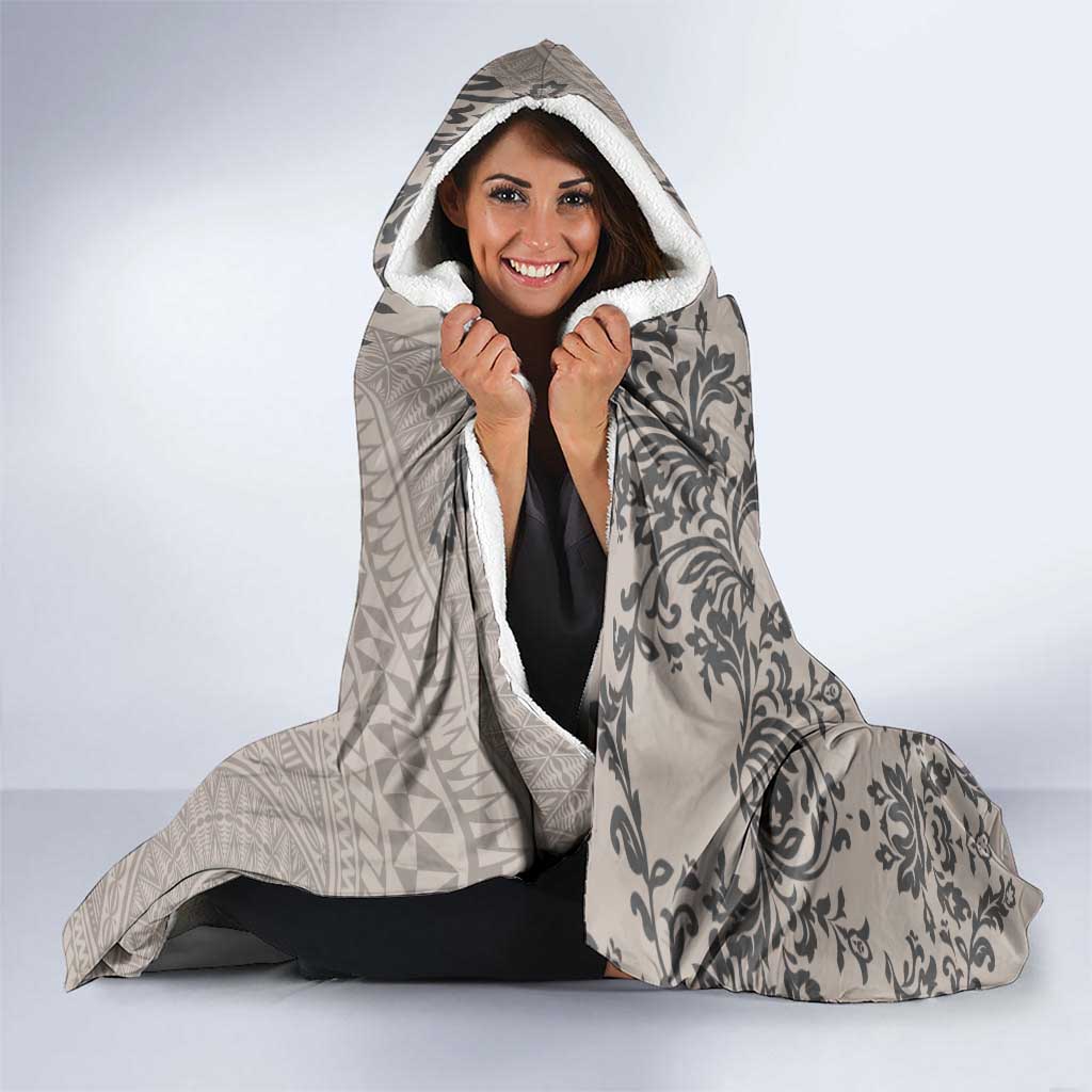 Tonga Culture Hooded Blanket Ngatu Pattern and Blooming Hibiscus LT03 - Polynesian Pride