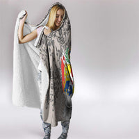 Tonga Culture Hooded Blanket Ngatu Pattern and Blooming Hibiscus LT03 - Polynesian Pride