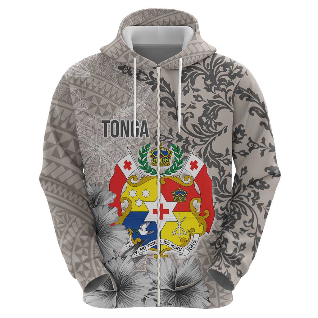 Tonga Culture Hoodie Ngatu Pattern and Blooming Hibiscus LT03 - Polynesian Pride