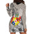 Tonga Culture Hoodie Dress Ngatu Pattern and Blooming Hibiscus