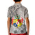 Tonga Culture Kid Polo Shirt Ngatu Pattern and Blooming Hibiscus