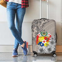 Tonga Culture Luggage Cover Ngatu Pattern and Blooming Hibiscus LT03 - Polynesian Pride