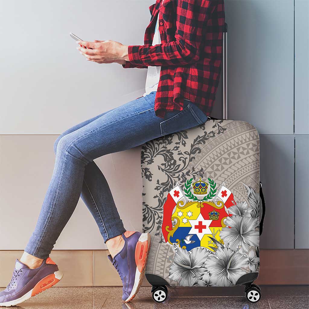 Tonga Culture Luggage Cover Ngatu Pattern and Blooming Hibiscus LT03 - Polynesian Pride