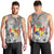 Tonga Culture Men Tank Top Ngatu Pattern and Blooming Hibiscus