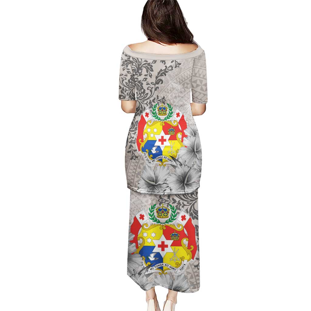Tonga Culture Puletasi Ngatu Pattern and Blooming Hibiscus LT03 - Polynesian Pride