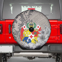 Tonga Culture Spare Tire Cover Ngatu Pattern and Blooming Hibiscus LT03 - Polynesian Pride