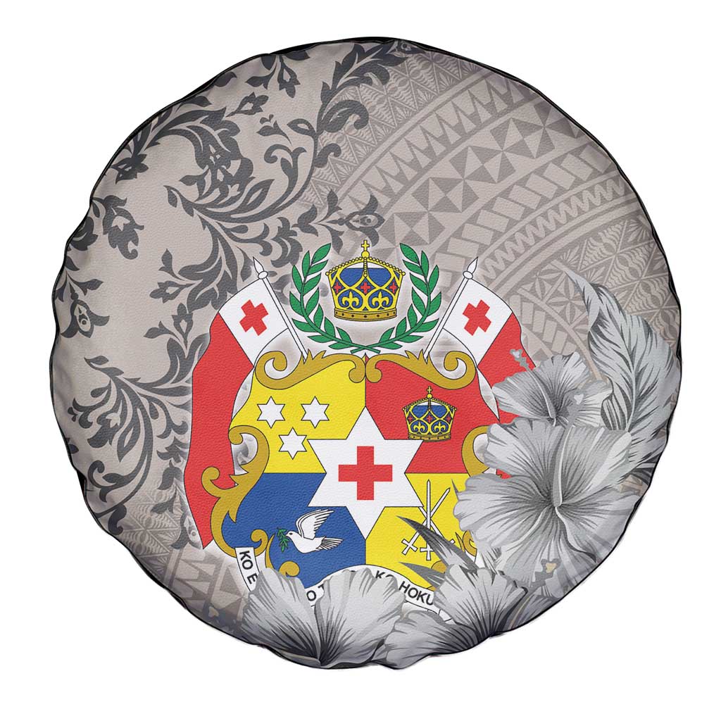 Tonga Culture Spare Tire Cover Ngatu Pattern and Blooming Hibiscus LT03 - Polynesian Pride