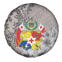 Tonga Culture Spare Tire Cover Ngatu Pattern and Blooming Hibiscus LT03 - Polynesian Pride