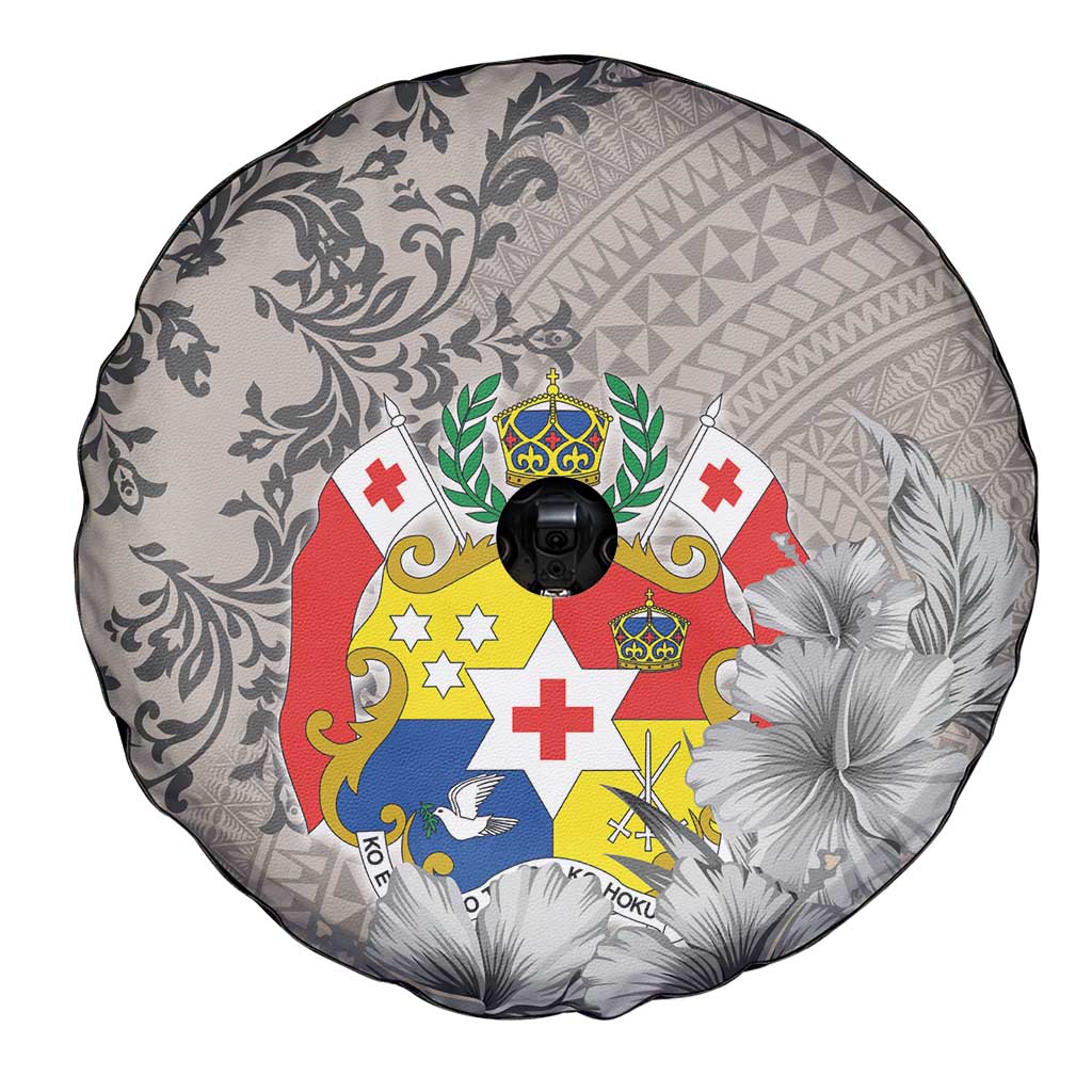 Tonga Culture Spare Tire Cover Ngatu Pattern and Blooming Hibiscus LT03 - Polynesian Pride