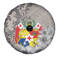 Tonga Culture Spare Tire Cover Ngatu Pattern and Blooming Hibiscus LT03 - Polynesian Pride
