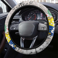 Tonga Culture Steering Wheel Cover Ngatu Pattern and Blooming Hibiscus LT03 - Polynesian Pride