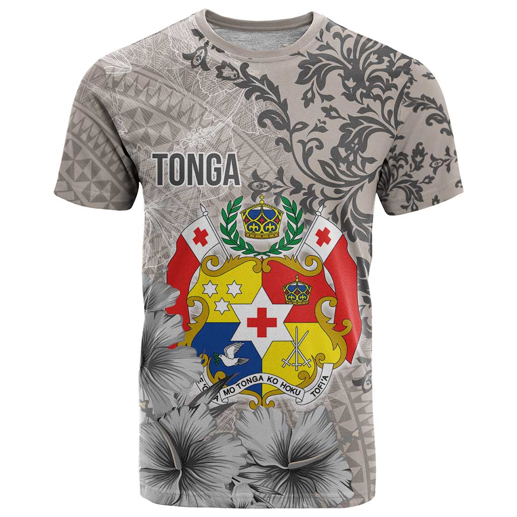 Tonga Culture T Shirt Ngatu Pattern and Blooming Hibiscus