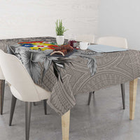 Tonga Culture Tablecloth Ngatu Pattern and Blooming Hibiscus LT03 - Polynesian Pride