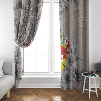 Tonga Culture Window Curtain Ngatu Pattern and Blooming Hibiscus LT03 - Polynesian Pride