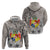 Tonga Culture Zip Hoodie Ngatu Pattern and Blooming Hibiscus