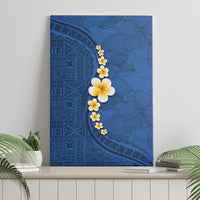Polynesian Hibiscus and Plumeria with Tapa Pattern Canvas Wall Art Blue Color LT03 - Polynesian Pride