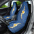 Polynesian Hibiscus and Plumeria with Tapa Pattern Car Seat Cover Blue Color