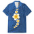 Polynesian Hibiscus and Plumeria with Tapa Pattern Family Matching Off The Shoulder Long Sleeve Dress and Hawaiian Shirt Blue Color