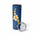 Polynesian Hibiscus and Plumeria with Tapa Pattern Skinny Tumbler Blue Color