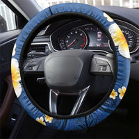 Polynesian Hibiscus and Plumeria with Tapa Pattern Steering Wheel Cover Blue Color LT03 - Polynesian Pride
