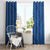 Polynesian Hibiscus and Plumeria with Tapa Pattern Window Curtain Blue Color