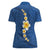 Polynesian Hibiscus and Plumeria with Tapa Pattern Women Polo Shirt Blue Color