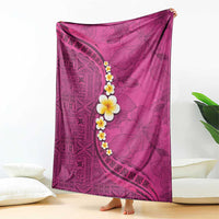 Polynesian Hibiscus and Plumeria with Tapa Pattern Blanket Pink Color LT03 - Polynesian Pride